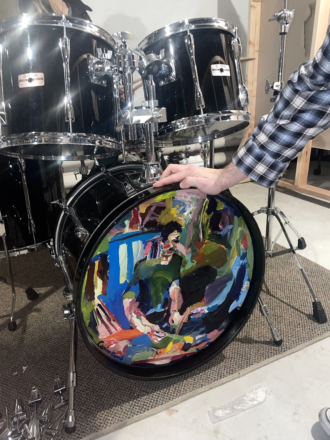 Installed Drum Head commission by Quinn Dowd